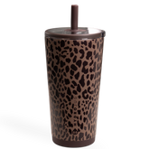 Everyday Tumbler 20oz | Ceramic-Lined Insulated Tumbler with Straw – Brown Leopard