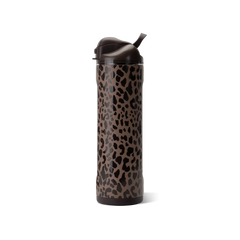 Ease2o 24oz | 2-in-1 Water Bottle with Soft Straw & Chug Spout – Brown Leopard