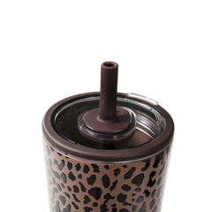 Everyday Tumbler 20oz | Ceramic-Lined Insulated Tumbler with Straw – Brown Leopard