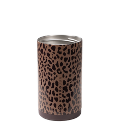 Can Cooler 16oz | 2-in-1 Insulated Tallboy Can Cooler, Screw-Top Lock – Brown Leopard