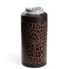 Can Cooler 16oz | 2-in-1 Insulated Tallboy Can Cooler, Screw-Top Lock – Brown Leopard